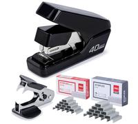 Deli Agrafeuse sans effort pour bureau, capacité de 40 feuilles, agrafeuse robuste, une touche, sans effort, facile à charger, agrafeuse avec 2000 agrafes et extracteur d'agrafes, idéale pour le