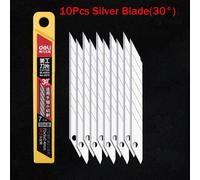 Deli Art Knife High Carbon Small Blade,Papier Peint Résistant,Utilitaire Opaque,Tout Métal,Boîte Rétractable De Sécurité,Cutter Faca Pour L'école,30 - Type 10pcs Silver Blades