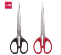 Deli Blister Ciseaux Acier Inoxidable 180mm Noir Ou Rouge Aléatoire