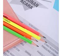 Deli Boîte 12 Crayons Graphite Hb, Corps Triangulaire En Couleur ( Rose, Jaune, Vert, Orange) Bout Gomme