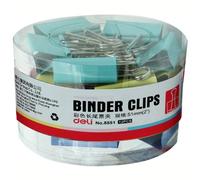 DELI Boîte de 12 Pinces à clip métal 51mm coloris assortis