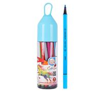 DELI Boîte transparente ColoRun 18 Feutres triangulaires encre lavable pointe 2.7mm 18 couleurs