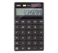 deli Stationery Calculatrice moderne 12 chiffres solaire et pile Noir