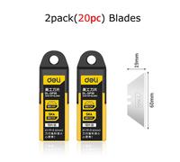 Deli-Coupe-Boîte Rétractable En Alliage De Zinc,Professionnel,Couteau Utilitaire,Papier Peint,Outils De Papeterie - Type 20pcs Blades