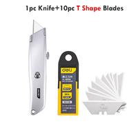 Deli-Couteau De Poche En Métal Rétractable,Couteau Utilitaire En Alliage D'aluminium,Lame Sk5 Pour Boîte De Cartons - Type 1knife 10t Blade