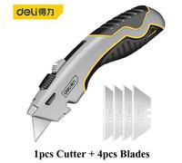 Deli-Couteau Utilitaire Rétractable En Métal,Alliage De Zinc Pointu,Coupe-Boîte Sphérique Sk2 À Changement Rapide Pour Carton,Freins - Type 1pcs Knife