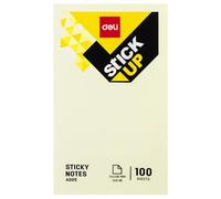 deli EA00553 Lot de 100 feuilles de notes adhésives Jaune 76 x 126 mm