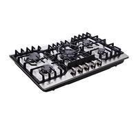 Deli-kit Table de cuisson à gaz de 76,2 cm, en acier inoxydable à 5 brûleurs, plaque de cuisson à gaz à double combustible, table de cuisson à gaz convertible NG/LPG DK5712