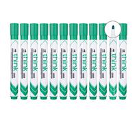 deli Lot de 12 Marqueurs effaçable Think à sec pointe ogive 2.0mm vert peu odorant effaçage facile