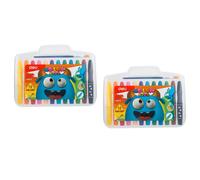 Deli Lot De 2 Boîtes 12 Crayons Gel Jumbo Color Kids, Super Doux, 12 Couleurs, 1 Pinceau