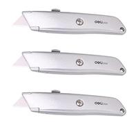 DELI Lot de 3 Cutters large pro soft/Aluminium - gamme EXPERT - 150 x 20 x36 mm