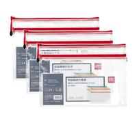 Deli Lot De 3 Pochettes Transparente Zip Bag Pvc Format A4 (Meshpvc Renforcé) Ep 0.23mm Coloris Aléatoire