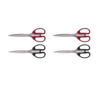 Deli Lot De 4 Blisters Ciseaux Acier Inoxidable 210mm Noir Ou Rouge Aléatoire