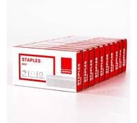 Deli Lot de 5 000 agrafes, compatibles avec Deli 40 et 60 feuilles, longueur de jambe de 5/16", capacité de 50 feuilles, 24/8, design à pointe biseautée sans bourrage, 10 boîtes de 500