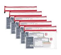 Deli Lot De 5 Pochettes Transparente Zip Bag Pvc Format A4 (Meshpvc Renforcé) Ep 0.23mm Coloris Aléatoire