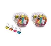 DELI Lot de 50 (2 Boîtes de 25) Pinces à clip métal 19mm coloris assortis