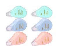 Deli Lot De 6 Rollers Correcteur Macaron 5mm×5m Avec Capuchon Coloris Aléatoire Pastel