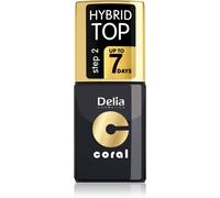 Delia Cosmetics Coral Nail Enamel Hybrid Gel vernis top coat gel 11 ml
