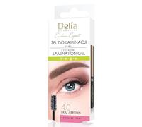 Delia Cosmetics Eyebrow Expert - Gel de lamination des sourcils - Marron - Formule végétalienne - Fixation de la forme des sourcils - Renforcement de la couleur - Biotine, Peptides, Glycérine - 4ml