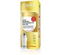 Delia Cosmetics - Roll On Eye Roll On à la vitamine C - Un aspect radieux, hydraté et jeune - Tous types de peau - Acide hyaluronique & vitamine C - Anti-âge - 15 ml
