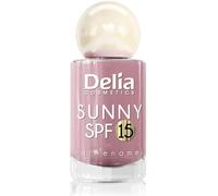 Delia Cosmetics - Sunny SPF 15 - Vernis à ongles 01 - Protection UV, formule de renforcement 2 en 1, séchage rapide, haute brillance, tenue jusqu'à 7 jours - 11 ml