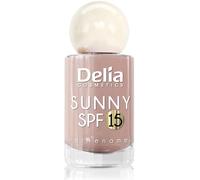 Delia Cosmetics - Sunny SPF 15 - Vernis à ongles 02 - Protection UV, formule de renforcement 2 en 1, séchage rapide, haute brillance, tenue jusqu'à 7 jours - 11 ml
