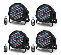 DELIBANG 4PCS Par LED DMX, RGB 36 LED Lumiere Scène avec Télécommande, Éclairage Scène avec contrôle DMX et Son Activé pour Fête Bar Bande Mariage Halloween Noël
