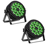 DELIBANG LED Par Projecteur 200W 18 LED Lumière de scène Lumière de discothèque 8CH Par LED Lumière RGBW DMX Strobe Sound Mode actif Eclairage DJ Effet de lumière pour show Bar KTV Party Halloween 2pc
