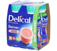 Delical Boisson HP HC Édulcorée Sans Sucres Fraise 4x200 ml
