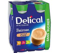 Delical Boisson Lactée Sans Sucre Café 4x200ml