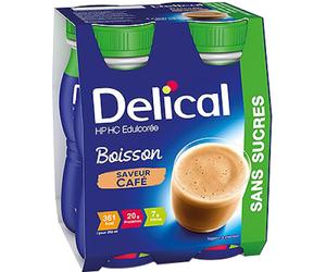 Delical Boisson Lactée Sans Sucre Café 4x200ml