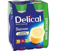 Delical Boisson Lactée Sans Sucre Vanille 4x200ml