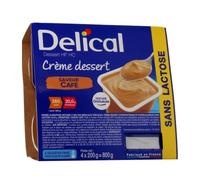 Delical Crème Dessert Hp HC Sans Lactose Café 4x200g