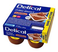 Delical Crème Dessert HP-HC Sans Lactose Chocolat Pots 4x125g
