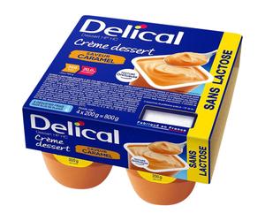 Delical Crème HP-HC Sans Lactose Caramel Pots 4x125g