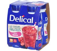 Delical Les Saveurs Fruitées Goût Raisin Boisson 4x200 ml