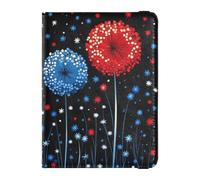 Délicat Allium Floral 4th of Juillet Independence Day Cuir Passeport Card Holder Cover Combo pour Voyage Vaccin Case Protector Cover Badge ID Vaccin Card Holder Wallet for Men Lightweight, délicat