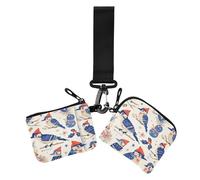 Délicat Cartoon Pic Bleu foncé Hiver Femmes Double Portefeuilles Bus Force Card Case Mince Plat Porte-Monnaie Remplacement Porte-Monnaie avec Porte-clés pour Femmes 2pcs Para Meter Tarjetas de Credito