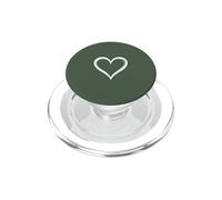 Délicat Contour de cœur Minimaliste Vert Sauge PopSockets PopGrip pour MagSafe