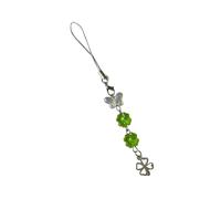 Délicat coureur de papillons mobiles breloques trèfle élégant porte-clés accessoires décoration pour téléphone portable et sacs, フリーサイズ