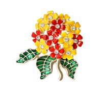 Délicat Émaillé Fleur Broche Hortensia Design Épinglette en Alliage Accessoires Fleurs Colorées Épinglette Vêtements Quotidiens, taille unique, comme décrit