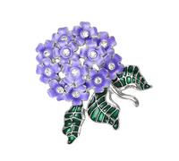 Délicat Émaillé Fleur Broche Hortensia Design Épinglette en Alliage Accessoires Fleurs Colorées Épinglette Vêtements Quotidiens, taille unique, comme décrit
