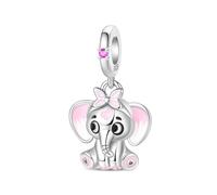 Délicat petit éléphant pendentif breloque, breloque pour bracelet, compatible avec le collier bracelet pandora