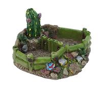 Délicate assiette à eau et mangeoire pour nourriture en forme de tortue en résine multi-usages pour décoration de réservoir d'animaux de compagnie, maison, jardin et bureau, 1 pièce