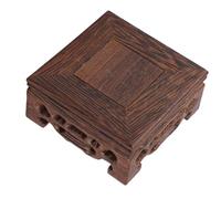 Délicate petite base de théière carrée décoration de vase en bois massif bonsaï base en bois (longueur 8 largeur 8 hauteur 3,7)