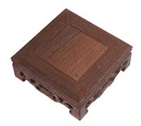 Délicate petite base de théière carrée décoration de vase en bois massif bonsaï base en bois (longueur 10 largeur 10 hauteur 3,7)