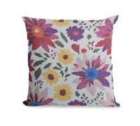 DELICATELA Kit de canevas pour broderie de coussin | Canevas imprimé de 40 cm x 40 cm | Comprend de la laine et une aiguille pour tapisserie | Motif Joie