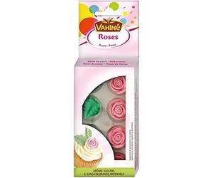 Délicates Roses et Feuilles en Sucre 20g Vahiné - Idéal pour Décorer Gâteaux - Produit de Qualité - Epicerie Sucrée Spécialisée - Le Lot De 3