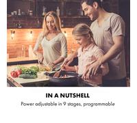 Plaque induction 5 feux encastrable - Klarstein - 90 cm - 7000 W - plaque de cuisson électrique - plaque vitroceramique - noir