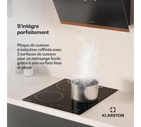 Klarstein Delicatessa Plaque Induction - 3 Zones, 6600W avec Boosters, Commande Tactile Slider, Minuterie & Sécurité Enfant, Vitrocéramique Noire, Design Compact 45cm